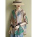 Bohemian V Neck Print Button Shirt Tops Half Sleeve