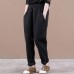 Vivid black pants  spring elastic waist pockets Photography trousers