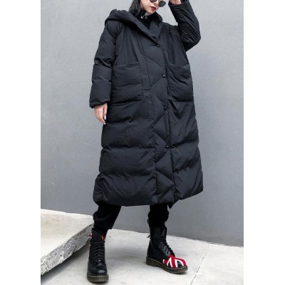 fine black womens parkas plus size winter hooded pockets outwear