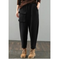 DIY women's black Gifts pockets harem pants